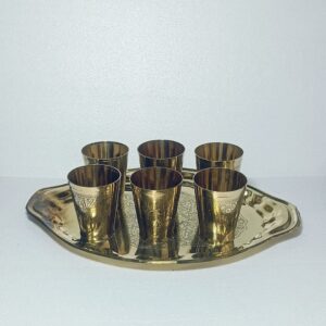 Brass Glass Set With Tray